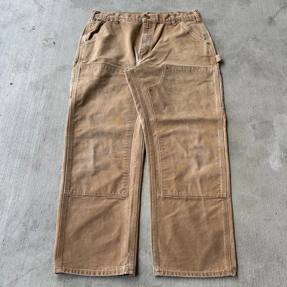 Vintage Y2K Carhartt brown double knee work wear carpenter pants - Picture 1 of 7